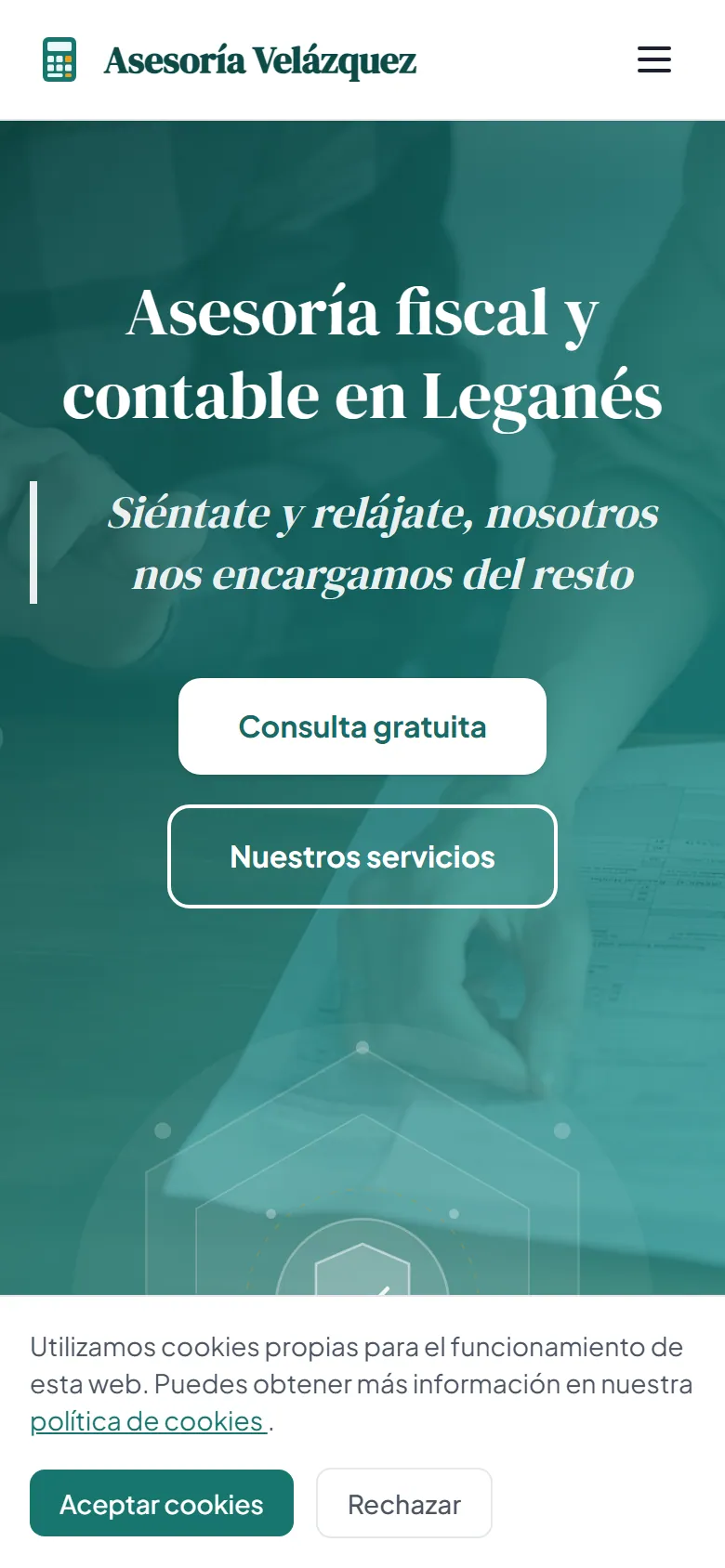 Captura de la plantilla Asesoría Velázquez