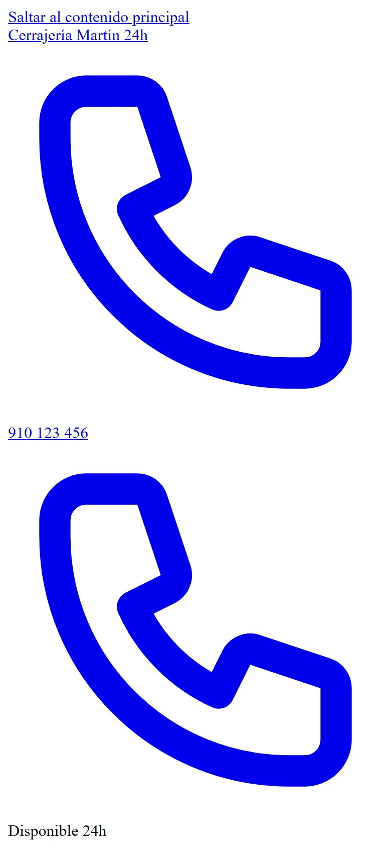 Captura de la plantilla Cerrajería Martín