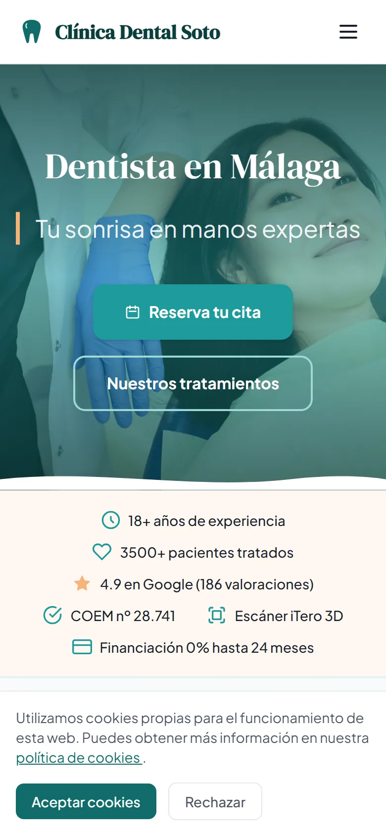 Captura de la plantilla Clínica Dental Soto