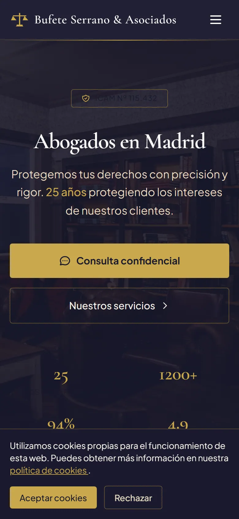 Captura de la plantilla Serrano & Asociados